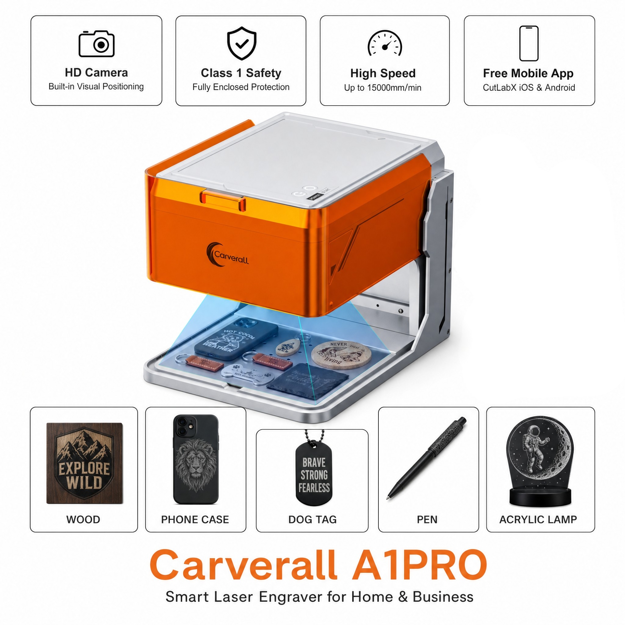 Fiber Laser Cutting Machine - Carverall A1PRO Desktop Laser Engraver and
